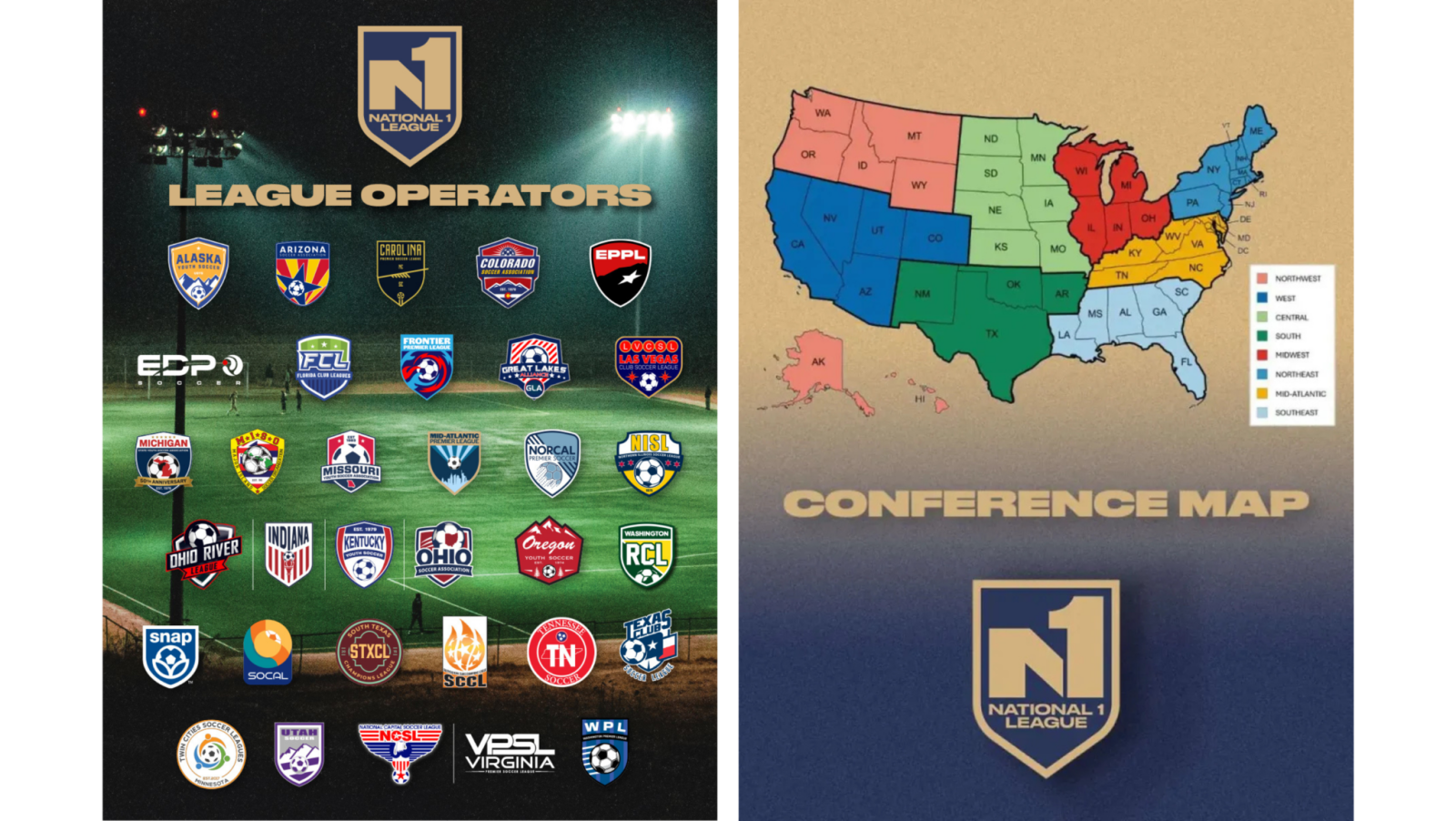 National 1 League Conference Map
